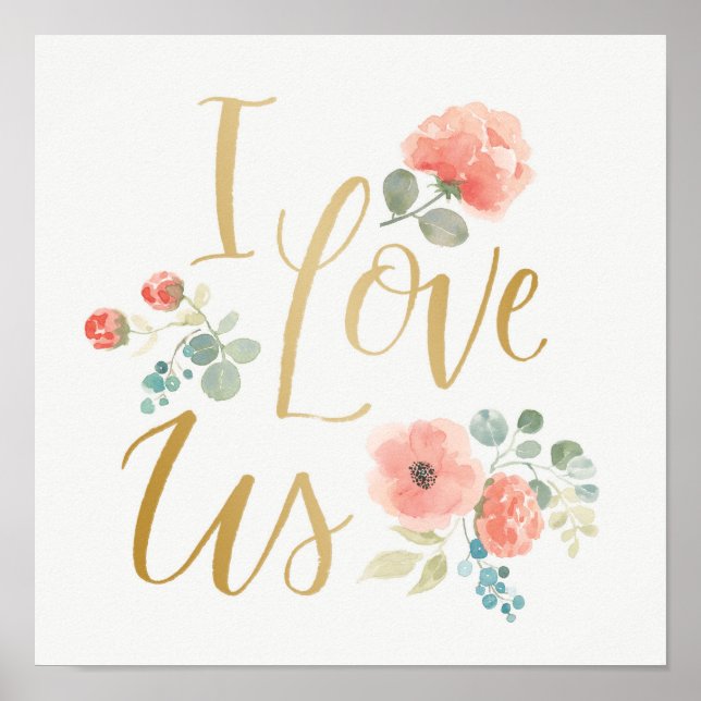 Poster Fleur de plaisir blanc | Je nous aime (Devant)