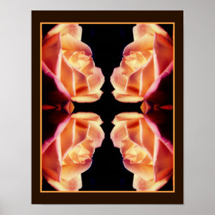 Poster Fleur de rose jaune teinté Abstraite