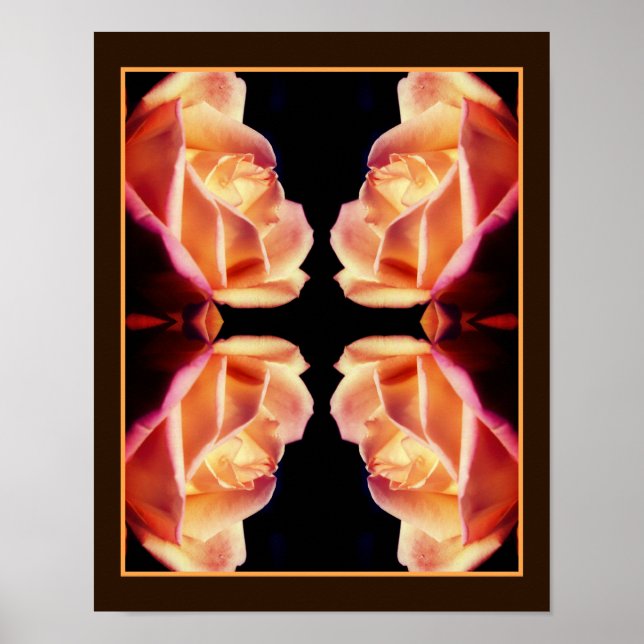 Poster Fleur de rose jaune teinté Abstraite (Devant)