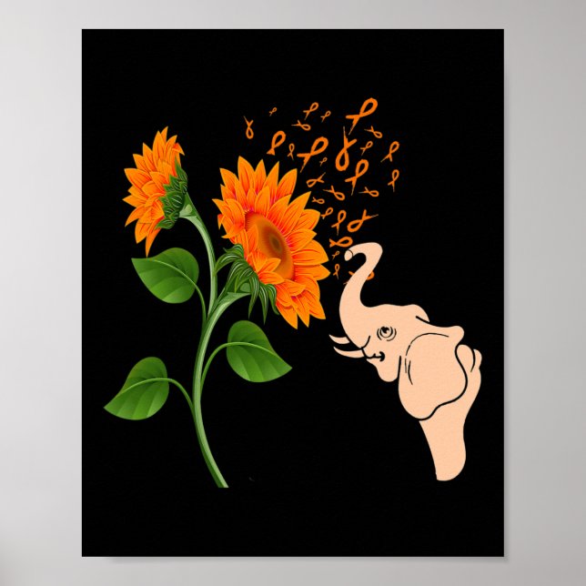 Poster Fleur de sensibilisation à la leucémie (Devant)