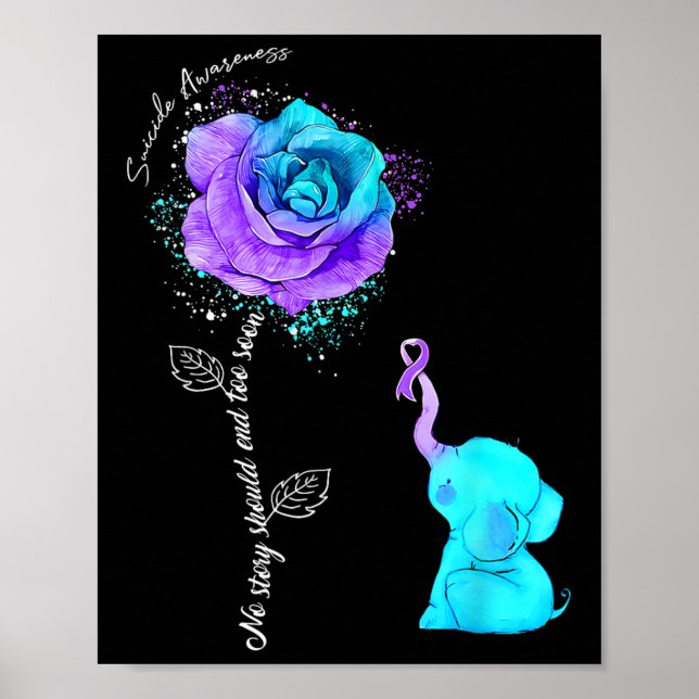 Poster Fleur de sensibilisation à la prévention du suicid (Devant)