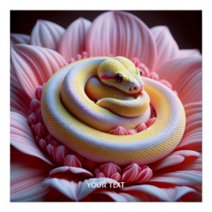 Poster Fleur de serpent jaune mignonne Imaginaire