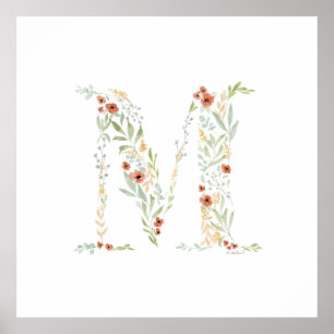 Poster Fleur de style aquarelle boho 