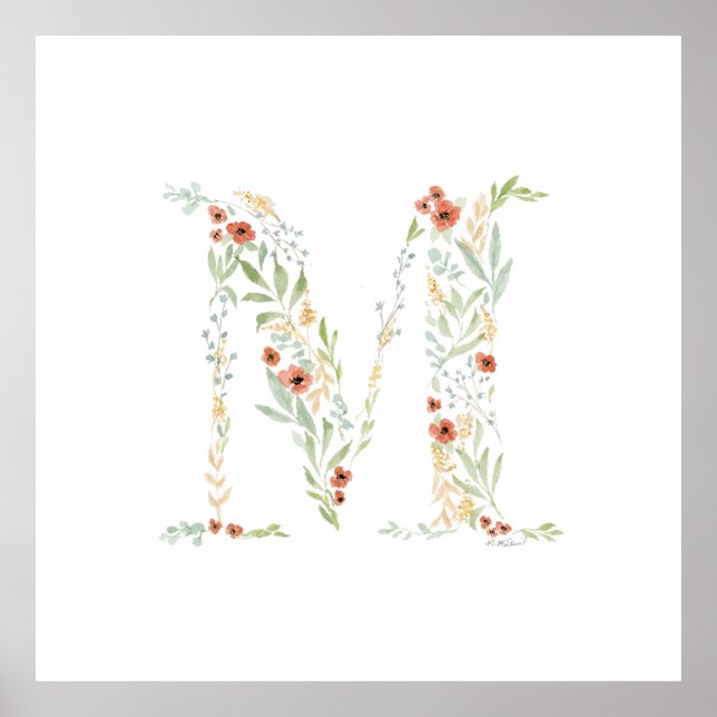 Poster Fleur de style aquarelle boho  (Devant)
