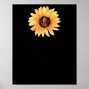 Poster Fleur de tournesol Burgundy Ribbon Cerveau Aneurys