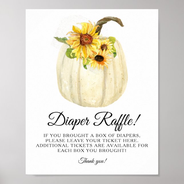 Poster Fleur de tournesol Citrouille blanc Bébé Déchets R (Devant)