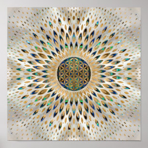 Poster Fleur de vie - Abalone Shell et Pearl