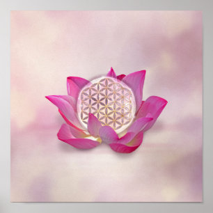Poster Fleur de vie dans la fleur de lotus