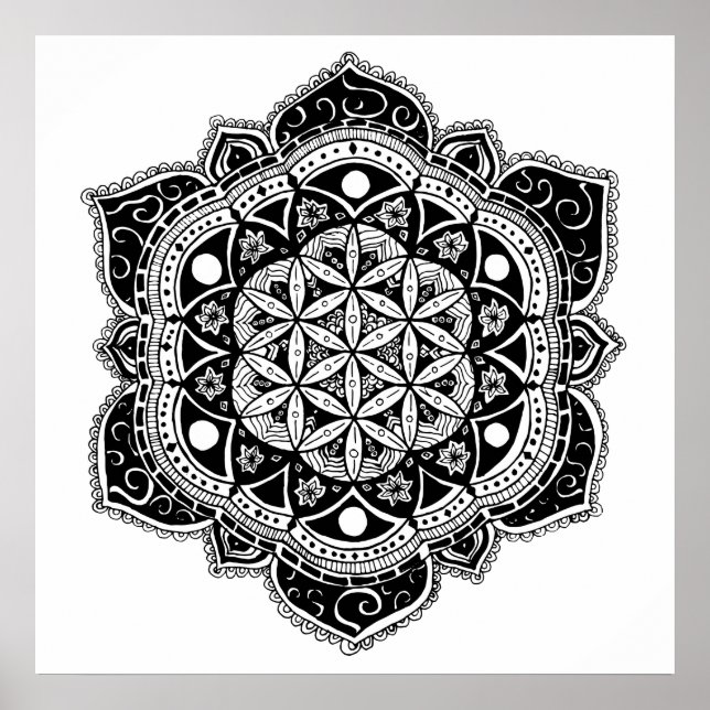 Poster Fleur de vie Mandala (Devant)