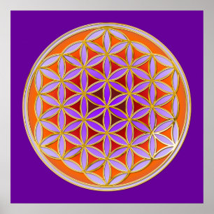 Poster Fleur De Vie - Style Bouton 04