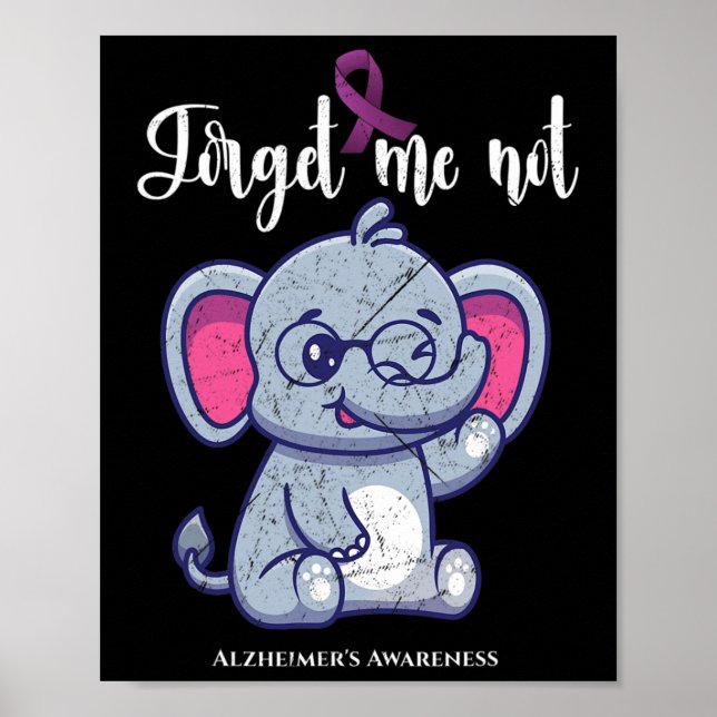Poster Fleur d'éléphant Oubliez-Moi Pas Alzheimer Awar (Devant)
