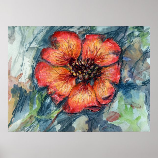 Poster Fleur d'huile de cendres du Népal (Devant)