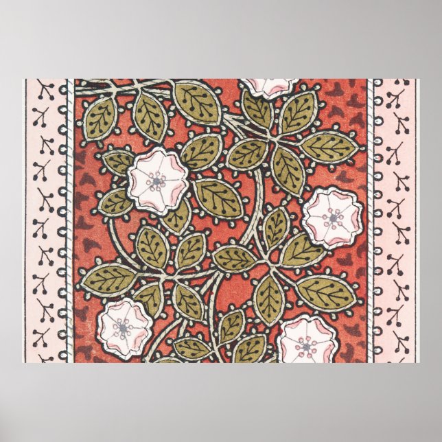 Poster Fleur d'illustration Rose sauvage Vintage (Devant)