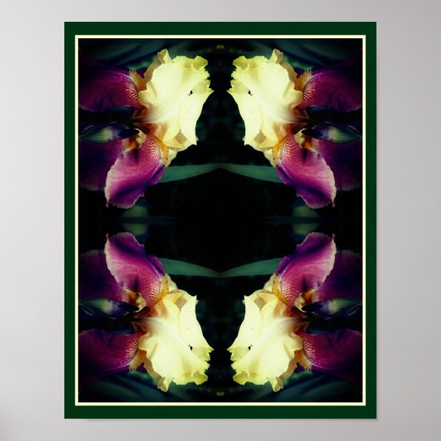 Poster Fleur d'Iris Abstraite (Devant)