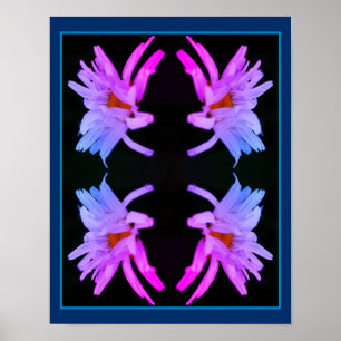 Poster Fleur Dramatique Abstraite teintée