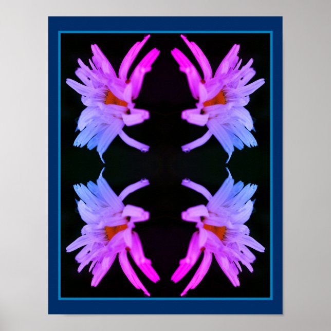 Poster Fleur Dramatique Abstraite teintée (Devant)