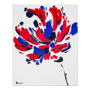 Poster Fleur éclatée Art floral abstrait moderne