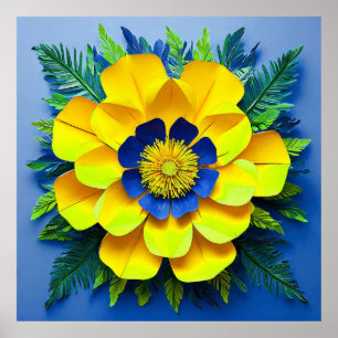 Poster Fleur en papier