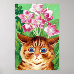 Poster Fleur et Chat, Louis Wain