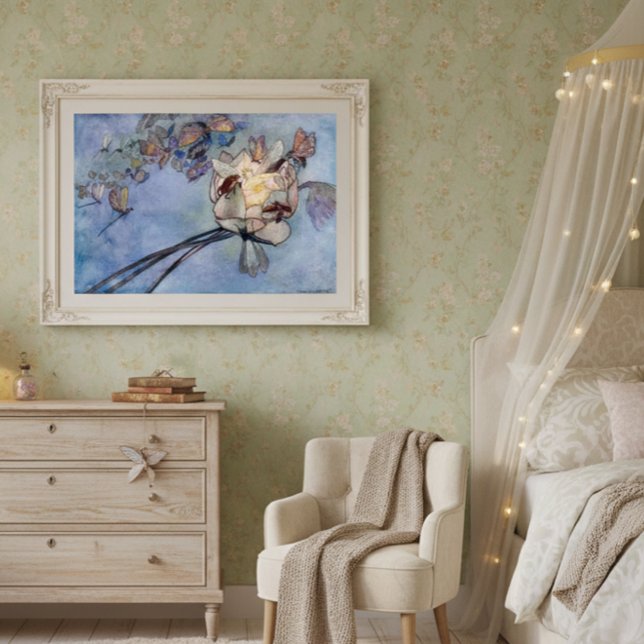 Poster Fleur et papillons de Warwick Goble (Créateur téléchargé)