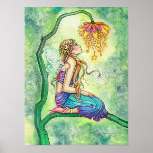 Poster Fleur Fée Aquarelle Illustration The Dreamer