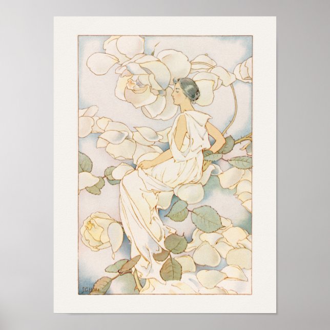 Poster Fleur Fée aux Roses Jaunes (Devant)