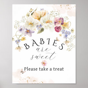 Poster Fleur Fleur sauvage Russe Baby shower doux et doux