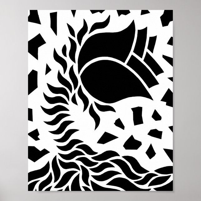 Poster Fleur géométrique (Devant)