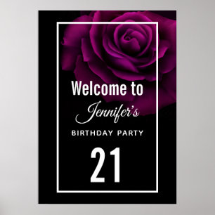 Poster Fleur gothique violet-rouge Rose Accueil