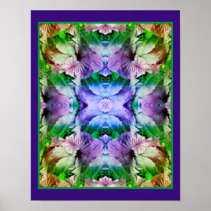 Poster Fleur Hibiscus Multipliée Abstraite