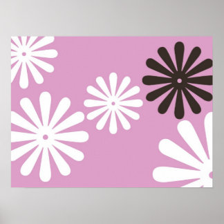 Poster Fleur hippie au chocolat rose