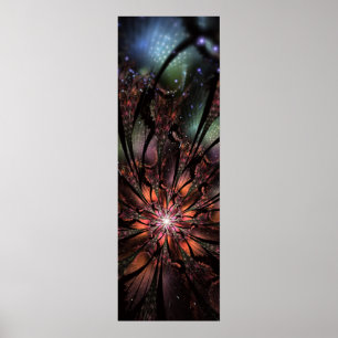 Poster Fleur imaginaire fractale douce et tendresse
