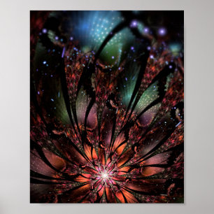 Poster Fleur imaginaire fractale douce et tendresse invit