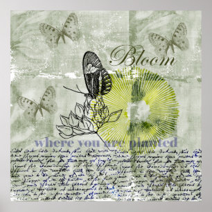 Poster Fleur inspirée de papillon