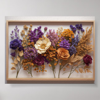 Poster Fleur intemporelle : OEuvre murale séchée