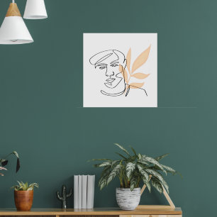Poster Fleur intérieure - Ligne botanique Portrait d'art