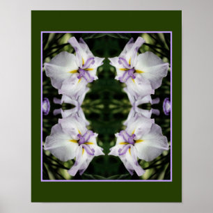 Poster Fleur Iris Japonaise En Fleur Abstraite