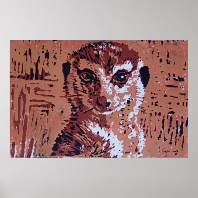 Poster Fleur linocut - Art print (Devant)