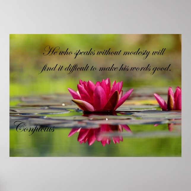 Poster Fleur Lotus avec Confucius (Devant)