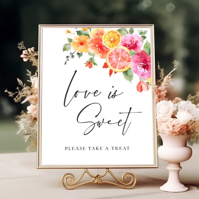 Poster Fleur Lumineuse Citrus Slice L'amour nuptial est d (Créateur téléchargé)