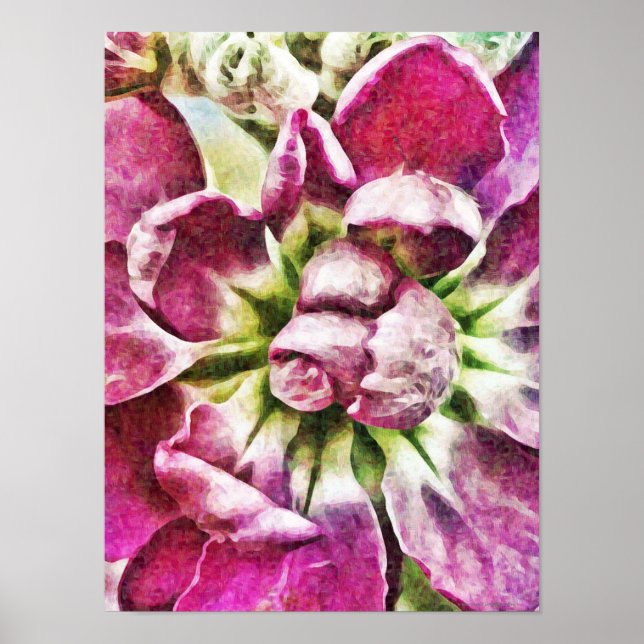 Poster Fleur magenta Art photographique Abstrait (Devant)