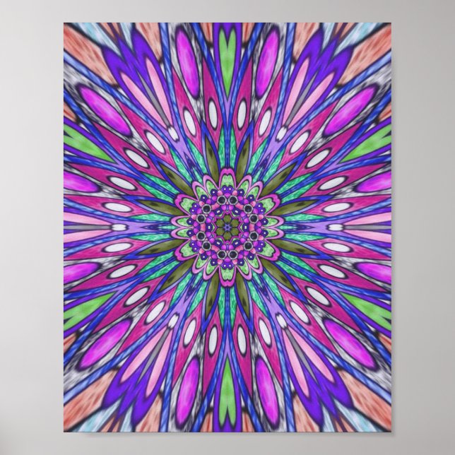 Poster Fleur Mandala (Devant)