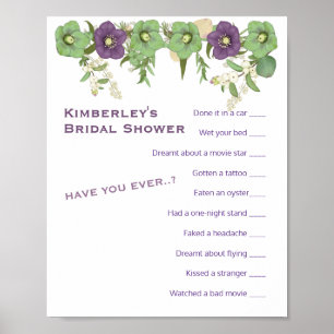 Poster Fleur Mauve Boho ✨ Jeu le plus drôle et le plus bi