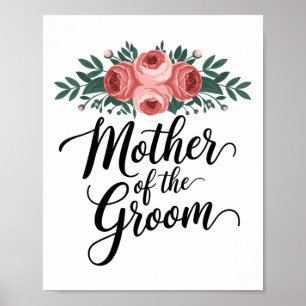 Poster Fleur Mère Du Wedding shower Groom Maman De