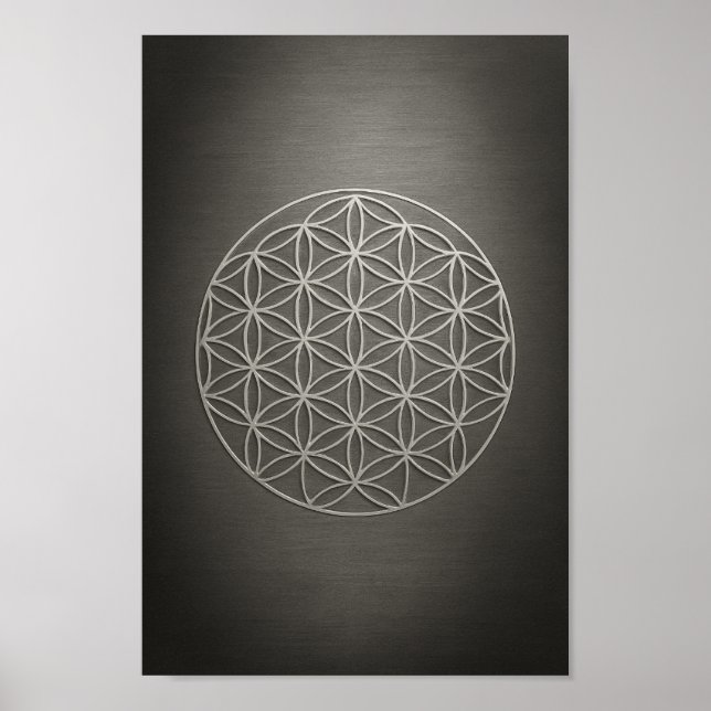 Poster Fleur métallique de la vie Art (Devant)