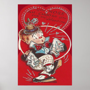 Poster Fleur mignonne Éternuer Coeur Valentine
