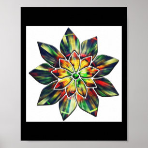 Poster Fleur Multicolore Ou Peut-Être Une Star De Noël St