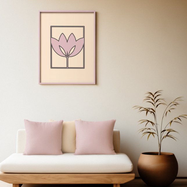 Poster Fleur noire - Lotus Wall Art moderne (Créateur téléchargé)