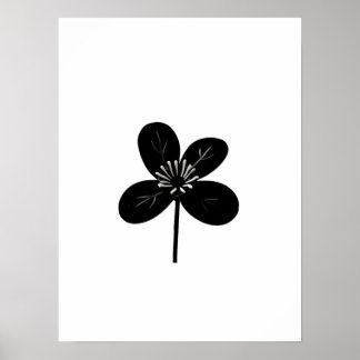 Poster fleur noire minimaliste