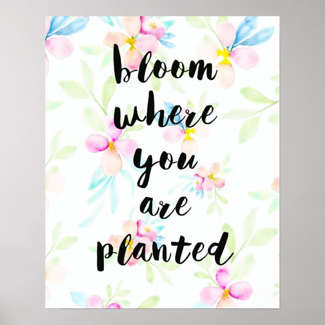 Poster Fleur Où Vous Avez Planté Aquarelle Florale (Devant)